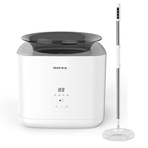 Schnurloser elektrischer rotierender Mopp, Mit Eimer Tiefenreinigung haltbarer Edelstahlgriff nass und trocken mit Zwei austauschbaren Mopps