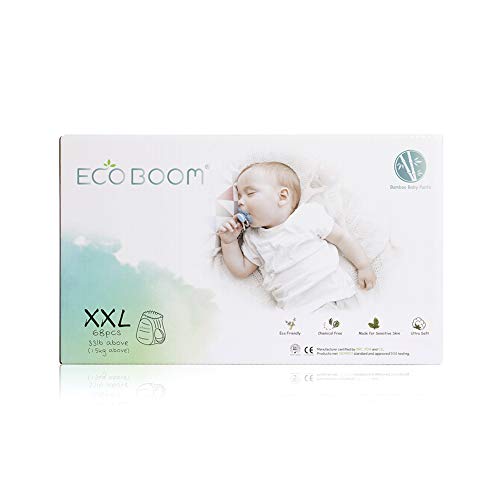 ECO BOOM Bamboo Viscose Baby Diapers Eco Disposable Bamboo Nappies Diapers for Baby 68 Count-Pack-Size 6 Diapers(>33lb)