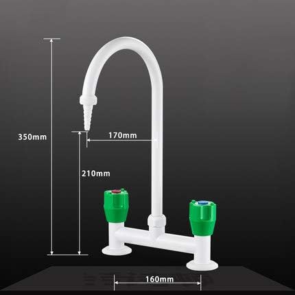 Miniatura 2 de CGOLDENWALL Grifo de laboratorio industrial para fregadero de laboratorio, boquilla de un solo orificio, mezcla caliente y fría, grifo de agua para