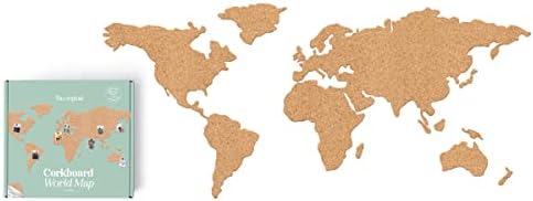 Luckies of London, World Map Pin Board, Cork Board Map, World Map Wall Art, Adhesive World Map Poster, Interactive Bedroom Wall Art, Wall Map Of The World, Travel Map With Pins, Travel Gifts