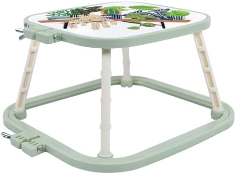 guofa Square Embroidery Hoop Stand,ABS Plastic Cross Stitch Stand, Embroidery Hoop Holder for DIY Craft, Punch Needle Hoop, Sewing Needlepoint Frame Stand (green)