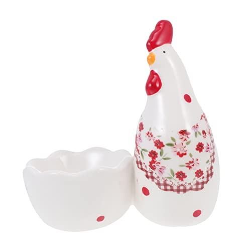 jojofuny Ceramic Floral Pattern Egg Holder Mini Decorative Single Egg Storage Rack Cute Kitchen Breakfast Accessory for Home and Fridge Use