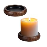 Juego de 2 portavelas para velas de pilar, color marrón