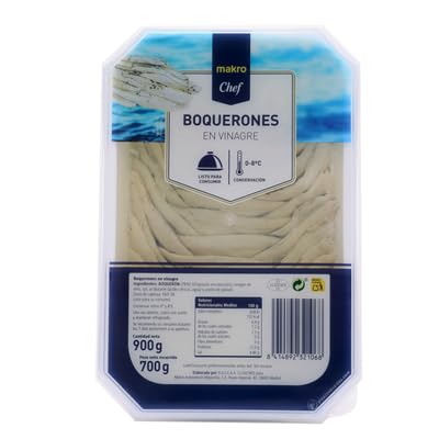 Boquerones del Cantábrico Chef – En Aceite de Oliva y Vinagre | Sabor Tradicional | Perfectos para Tapas (Refrigerado) (1 PAQUETE, Boquerón Vinagre 700gne)