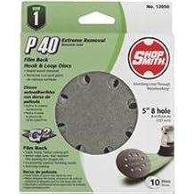 Shopsmith 5 in. Aluminum Oxide Hook and Loop Sanding Disc 40 Grit Coarse 10 pk