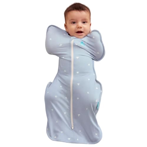 Image of Love to Dream Swaddle Up Viscose from Bamboo, Arms Up Position, Soft and Sustainable Bamboo Fabric, Versatile Wearable Blanket,1.0 TOG (20-24C) Ideal for Moderate Temps,Newborn 5-8.5 lbs, Boats Mist