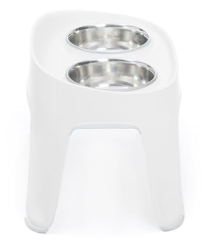 Knuffelwuff Highbar Futterstation Small 2X 950ml - Hundenapf erhöht mit rutschfestem Silikon - Doppelnapf - Trinknapf und Futternapf für Grosse, mittelgroße und kleine Hunde