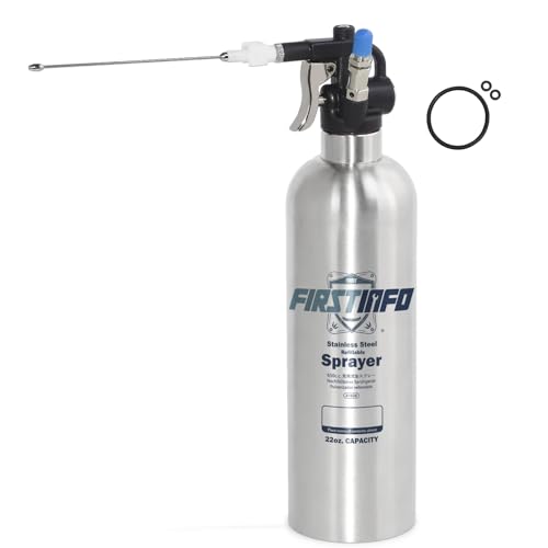 FIRSTINFO A1636 | Pulverizador Recargable de Acero Inoxidable 650 ml para Limpiador de Frenos | Presión máxima 110 PSI | Lata Tipo Aerosol Reutilizable con Boquilla de Doble vía