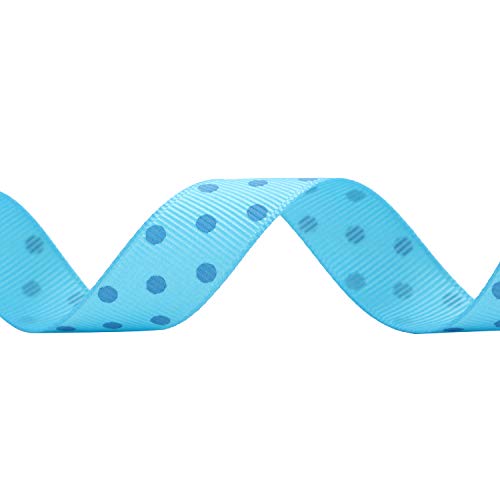 Midi Ribbon Blue Polka Dot Ribbon Baby Shower Ribbon For Gift Wrapping, 5/8 Inch, 10-Yard Spool, Ribbon For Crafts (Blue) #TOP2