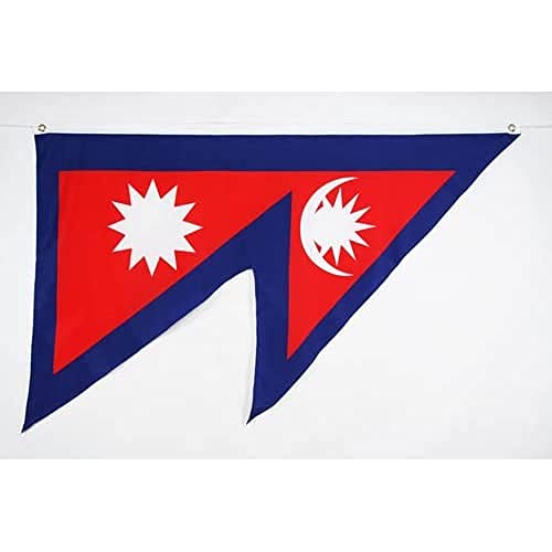 AZ FLAG - Bandera Nepal - 150x90 cm - Bandera Nepalí 100% Poliéster ligero Con Ojales de Metal integrados - 80g