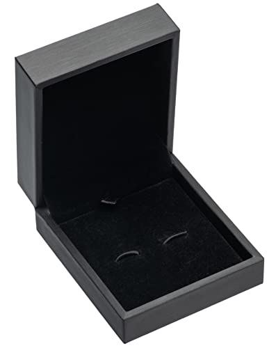 Pu Leather Small Cufflink Gift Box Jewelry Display Case (Black) #TOP1