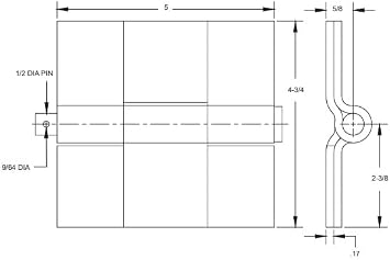 Trailer Door Hinge Aluminum Butt 5x 4.75 x .188 Heavy Gauge Welded Removable pin