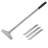 HaWe Profi Teppich Bodenschaber mit 3 Ersatzklingen - 62 cm langer Stiel