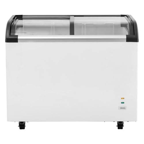 Congélateur Coffre 273L – Vitre Inclinée Coulissante – Température -18°C – Grand Volume de Stockage – 3 Paniers Amovibles – Pratique et Économique