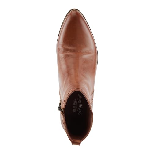 Spring Step Women’s MARSAL Leather Ankle Bootie – Pointed Toe with Side Zipper & Stacked Heel4