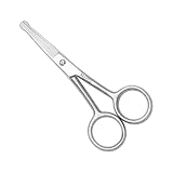 MJW Ciseaux pour poils d'oreilles et de nez - Ciseaux de sécurité en acier inoxydable à pointe arrondie pour une coupe précise du visage, du nez, des sourcils et de la barbe - Pour hommes et femmes