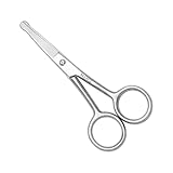 MJW Ciseaux pour poils d'oreilles et de nez - Ciseaux de sécurité en acier inoxydable à po...