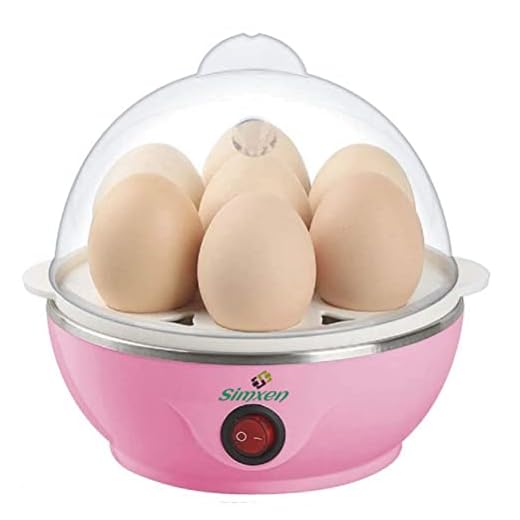 Simxen Egg Boiler Electric Automatic Off 7 Egg Poacher for Steaming, Cooking, Boiling and Frying, Multicolour