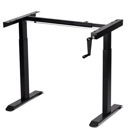 Image of YOODESK Manual Height Adjustable Table Frame Only for Office Work Non-Electric | 60 Kgs Load | Work Table for Home Sit Stand Desk with Smooth Hand Crank | 28 inch- 46 inch (71.12 cm * 116.84 cm) | Only Frame