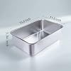 Stainless Steel Cat Litter Box - Small Litter Pan for Cats, Rabbits, and Pets, Non-Stick, Odor-Free, Easy to Clean, Splash-Proof, Sturdy and Durable(15.8 L x 11.8 W x 3.94 H)