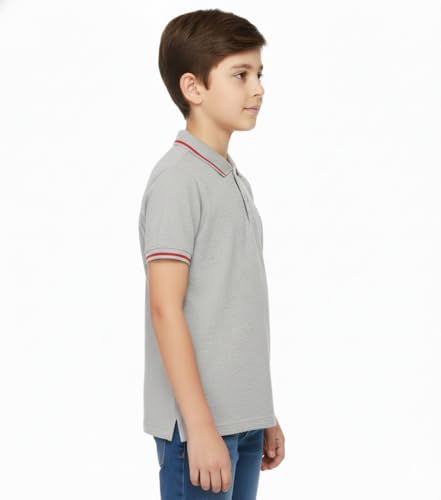 Image of Cloth Theory Boys Cotton Polo T-Shirt for Kids Regular Fit Half Sleeve Casual Summer Polo Neck T-Shirt