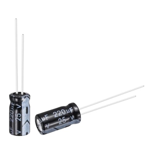 Image of sourcing map 220uF 25V 6x12mm Electrolytic Capacitor, Radial Leads Aluminum Capacitors for TV, LCD Monitor, VCD, 50Pcs