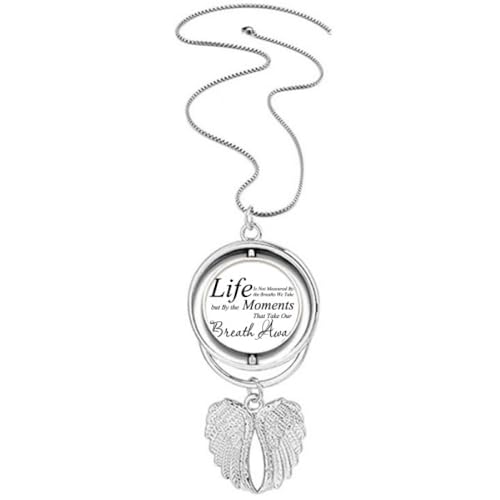Collier ailes d'ange pendentif femme gravure spirituelle et chaîne en argent