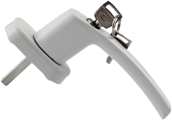 Casement Locking Handle,Vintage Window Replacement Round Lock with Key Aluminum Alloy Outwards Handles