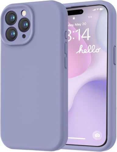 Image of LOVE 3000 Designed for iPhone 15 Pro Case, Premium Silicone with [Soft Anti-Scratch Microfiber Lining] Shockproof Protective Phone Case for Men Women Girls 6.1 inch, Lavender Grey