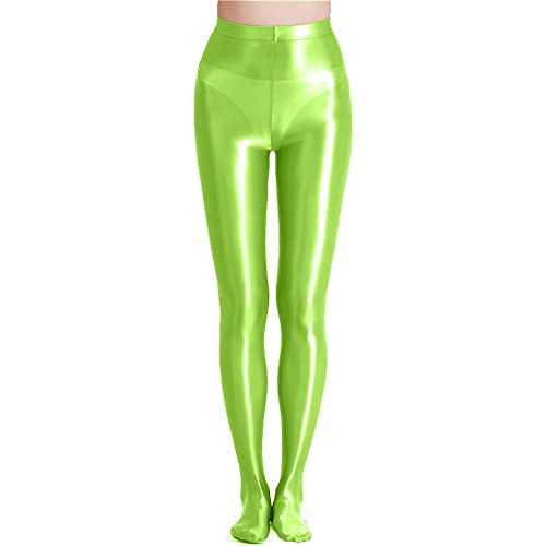 cloudmall Women Sexy Semi Opaque Pantyhose Running Tights Yoga Leggings Oil Shiny Stocking