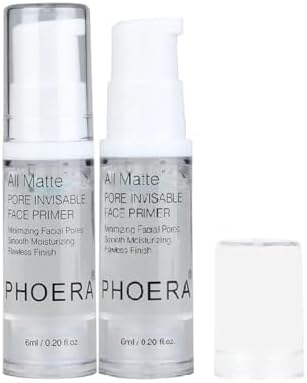 2 Pack PHOERA Face Primer,Magical Perfecting Base Face Mattifying Primer Anti-Aging WrinklesShrink Pore Remove Fine Lines Exfoliating Anti-Oxidation.(6Ml)