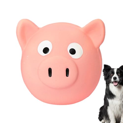 Juguete para perro cerdo gruñido - ​​Pelota chirriante de látex, juguete de masticar para cachorros, modelo de chupete animal lindo, juguete interactivo divertido para perros pequeños
