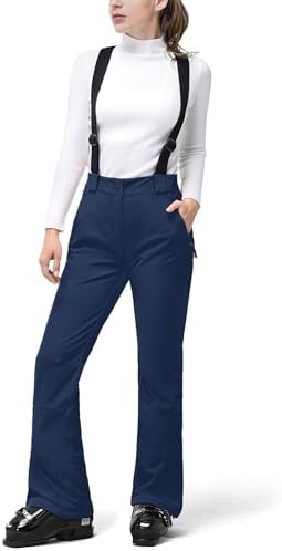 33,000ft Damen Skihose Wasserdicht Hosenträgerhose Warme Softshellhose | Winddichte Snowboardhose, Gefütterte Schneehose, Skilanglaufhose, Thermohose, Wanderhose Outdoorhose Ski Pa