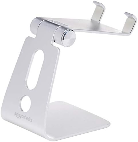 Amazon Basics Adjustable Cell Phone Stand for iPhone and Android | Silver