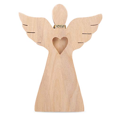 Forest Decor Wooden Guardian Angel Figurines For Love Peace Inspiration - Remembrance Angel Collectible Statue - Christmas Wood Angel Decor With Loving Heart - Rustic Angel Gift In Memory Of Loved One #TOP1
