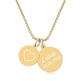 Klicken Sie auf: „Anpassen“ und tragen Sie Ihre gewünschte Gravur in das Feld ein. Diese wunderschöne personalisierte Kette in gold-farben, wird nach Ihrer Vorlage graviert.