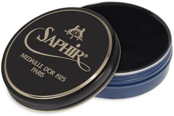 SAPHIR NOIR Medaille d’Or Pate De Luxe - Natural Wax Shoe Polish for Leather Shining - 50ml - Navy Blue