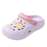 Farbe: Lila JOMIX Sommer Clogs Kleinkinder Jungen Mädchen Schlappen Karikaturen Patch Strandschuhe Bunte Sandalen Badelatschen Badeschlappen Schwimmbad Meer Strand (Lila Größe Groß, 24/25 EU)