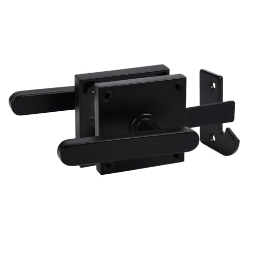 Double Side Gate Latch, Heavy Duty Aluminum Swinging Door Latch Gate Hardware, Shed Door Latch, Shed Latch, Gate Fixings for Outdoor Fence, Wooden Gates, Pool Gate, Backyard, Garden