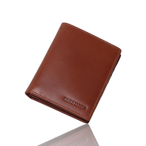 Image of TANSTITCH Men's Genuine Leather Wallet | RFID Blocking Wallet for Men | 16 Card Slots, 1 ID Window | Large Capacity Card Holder Wallet for Men (Hold 30 Currency Notes) (TAN)