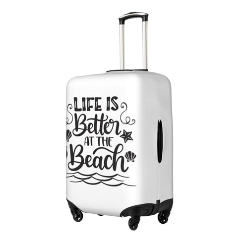 Elastic Travel Luggage Cover Printed Life Beach Sea3 Double-Sided Suitcase Protector Bag,Dust-Proof Cratch-Resistant Washable Baggage Covers For Kid Adult,Medium2