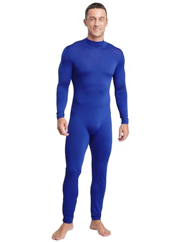 JEATHA Body Homme Bodystocking Combinaison Manches Longues Lingerie Bodysuit Jumpsuit Bodycon L-XL Bleu Royal L