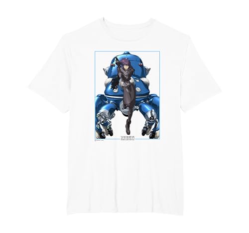Ghost in the Shell: Stand Alone Complex Motoko Tachikoma Run T-Shirt, Men's Big and Tall, White, 6X Tall