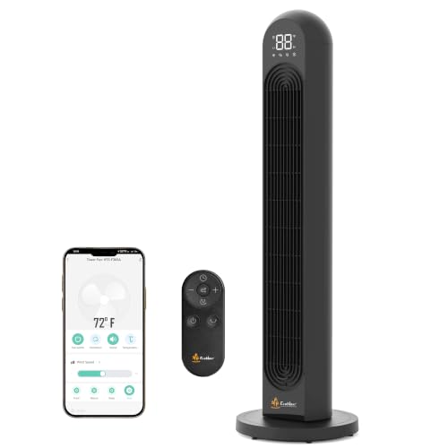 Image of EcoNour Smart Tower Fan with WiFi & Alexa Control, 42Inch Personal Fan, 120 Oscillation, Powerful Whole-Room Airflow, 28dB Quiet DC Motor, 12 Speeds & 4 Modes, 1500 RPM Fan for Bedroom, Home&Office