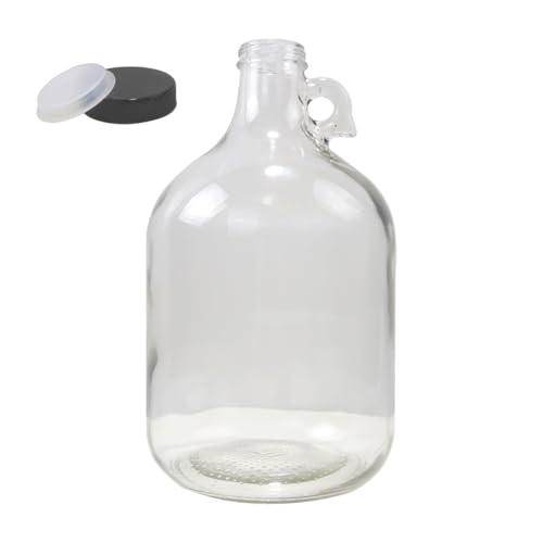 5 Litre (1.3 Gallon) Glass Demijohn Fermenter with Screw Top Lid | Heavy Duty Clear Glass Brewing Jug/Carboy | Perfect for Small Batch Homebrew, Wine Making, Mead, Cider & Spirit Storage