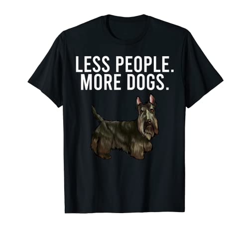 Menos personas Más perros Scottish Terrier Divertido Introvertido Camiseta