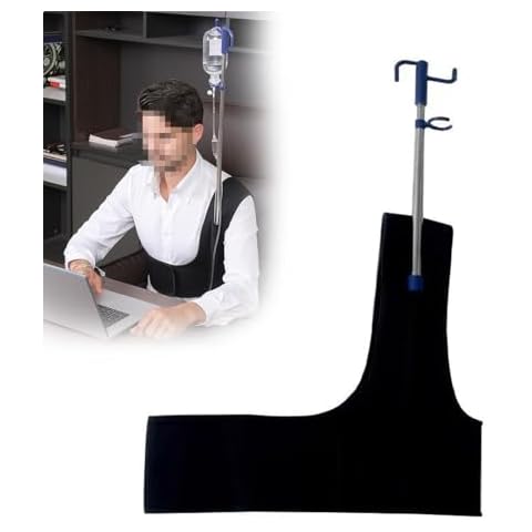 GMBAYUE IV Pole Portable, IV Pole with Drip Bag Stand, Adjustable Pole Stand, Feeding Tube Holder, Foldable IV Pole Stand for Clinic Home Care Travel Cover