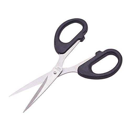 Utoolmart Stainless Steel Scissor, Precision Scissor For Office Home Cutting, Straight Black Handle 140Mm/5.5" Length #TOP9