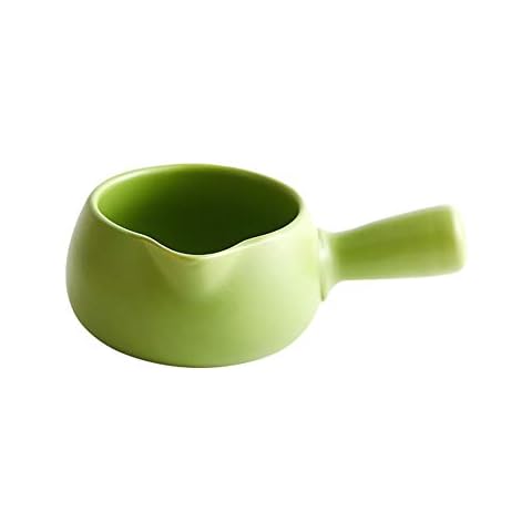 DSFHKUYB Milk Pan Eco Non-Stick Ceramic Pot Stock Pot Heat-Resistant Handles Cooking Pot Milk/Sauce/Boiling Pot,Green,600ml Cover