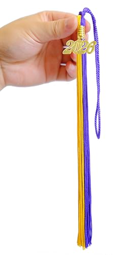 Image of Purple and Gold Graduation Tassel 2026 for Grad Cap and Graduation Ceremony Accessory Decoration